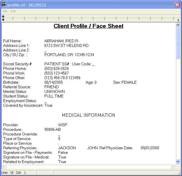 Client Face Sheet client-face-sheet