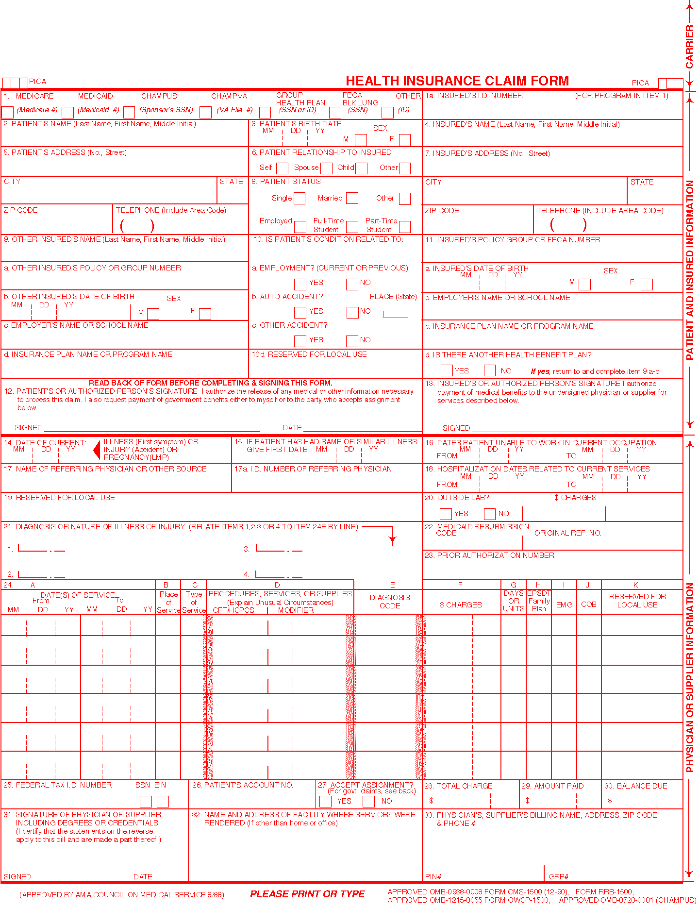 Printable Hcfa 1500 Form printable-hcfa-1500-form